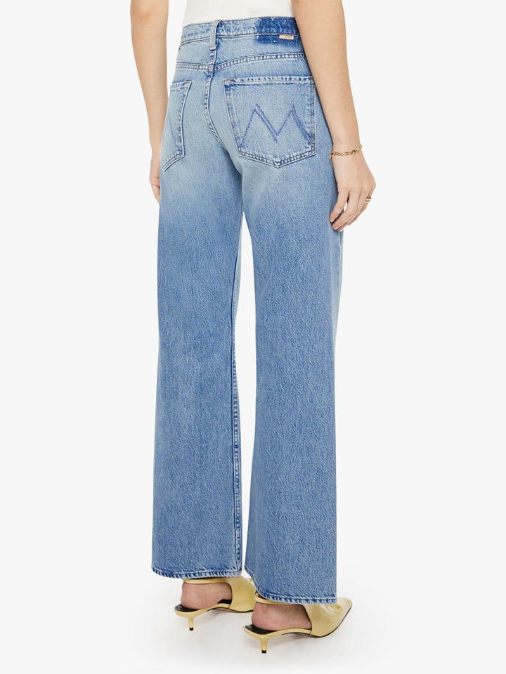 curved seam bootcut medium wash denim