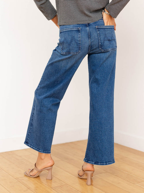patch pocket straight leg denim