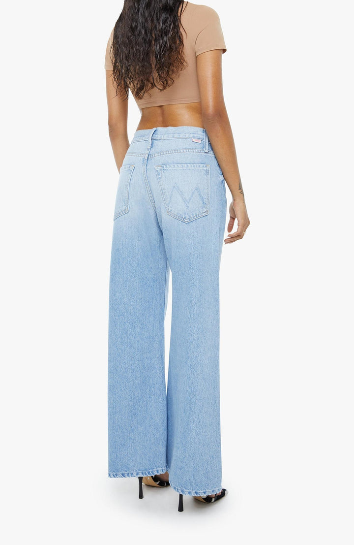 mother light wash wide leg denim 