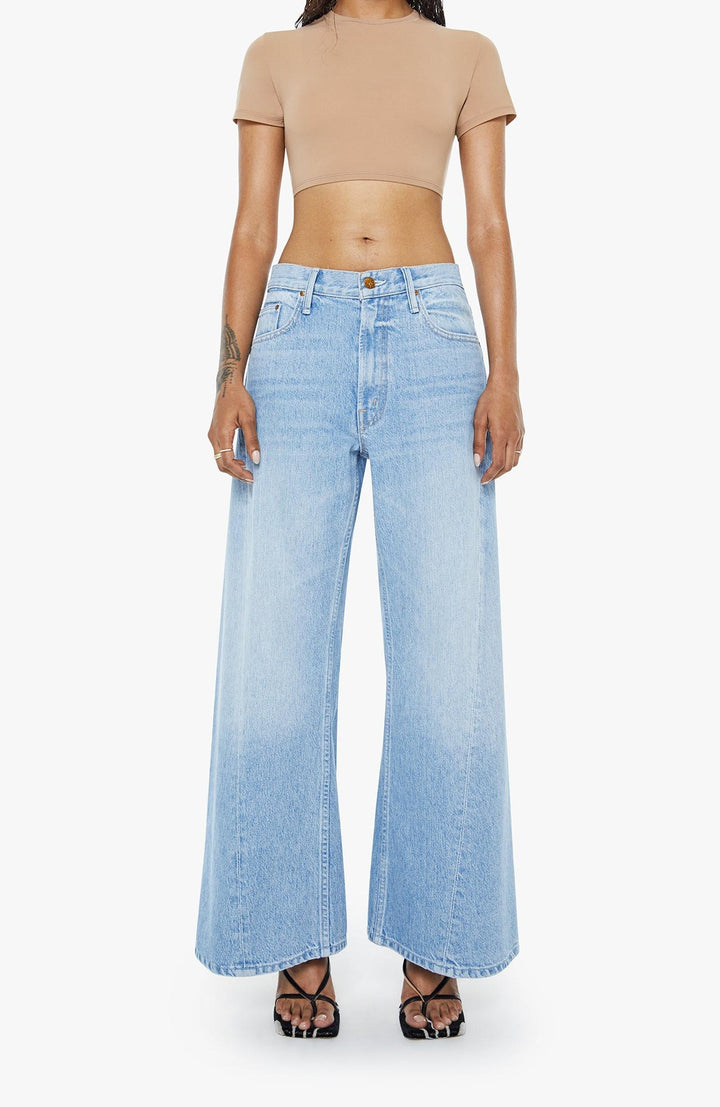mother light wash wide leg denim 