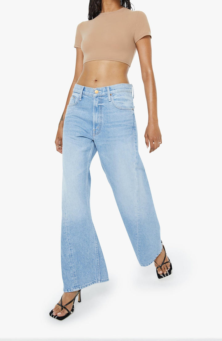 mother light wash wide leg denim 