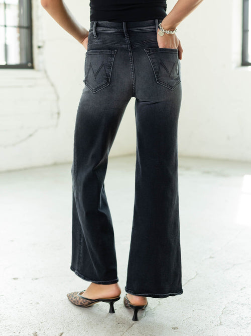 washed black bootcut denim