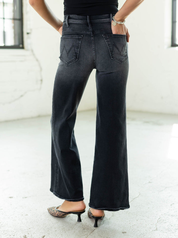 washed black bootcut denim