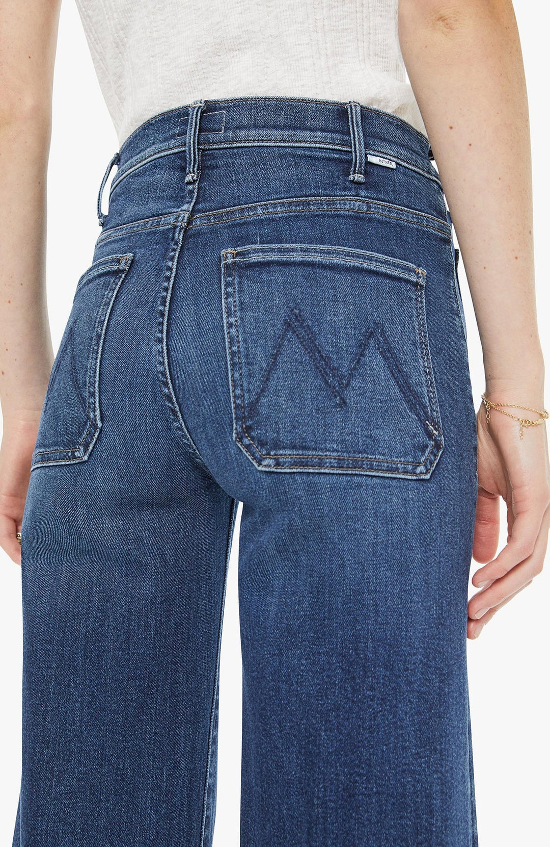 mother flared jean medium wash