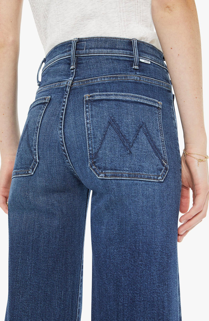 mother flared jean medium wash
