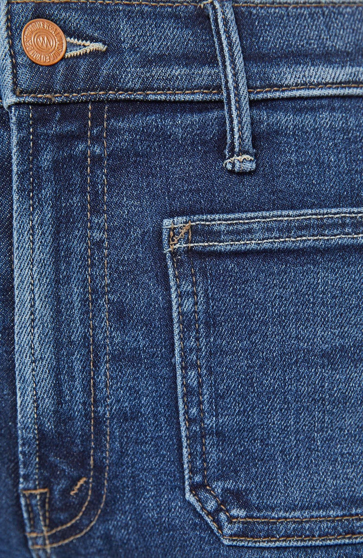 mother flared jean medium wash