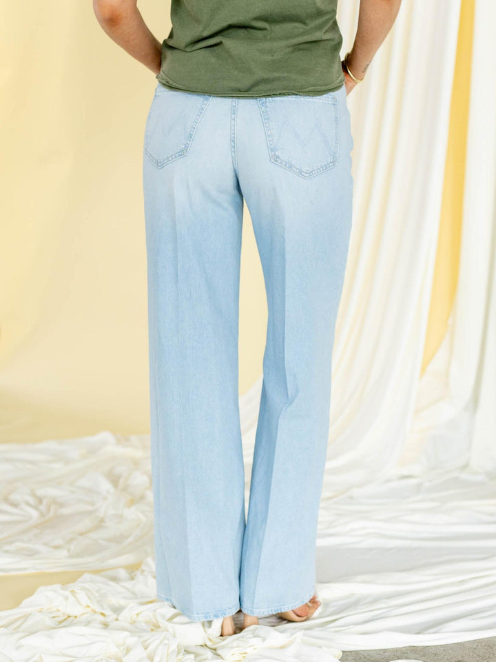 light wash wide leg denim
