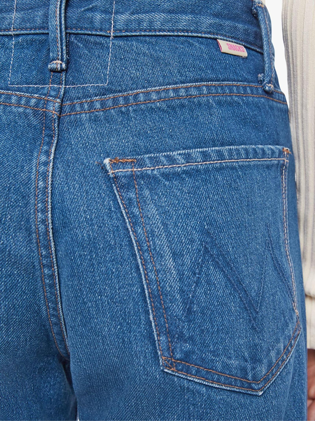 wide leg curved seam denim jeans