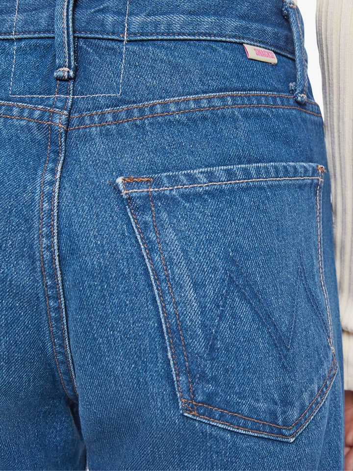wide leg curved seam denim jeans