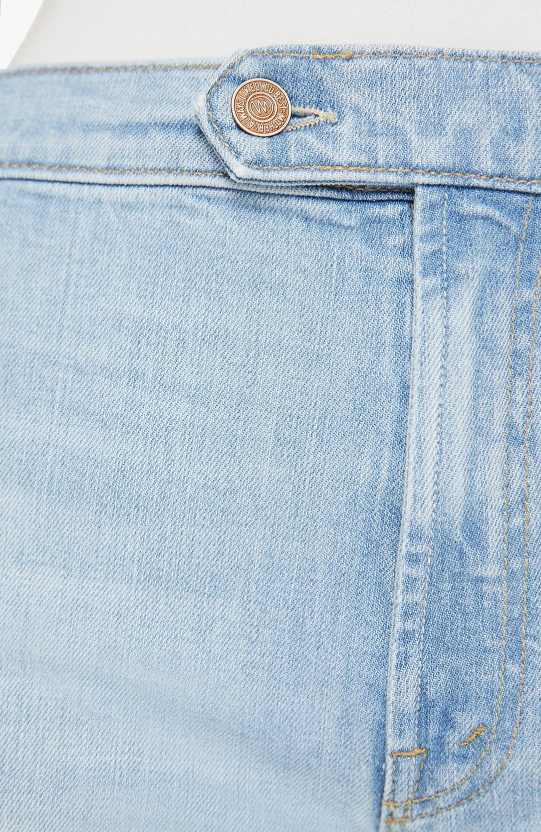 mother wide leg light wash denim