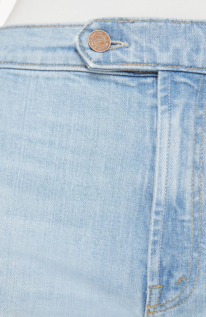 mother wide leg light wash denim