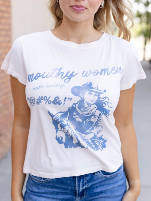 western mouthy women tee