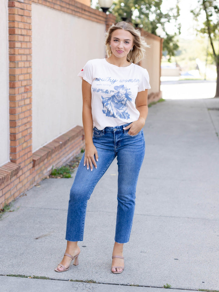 western mouthy women tee