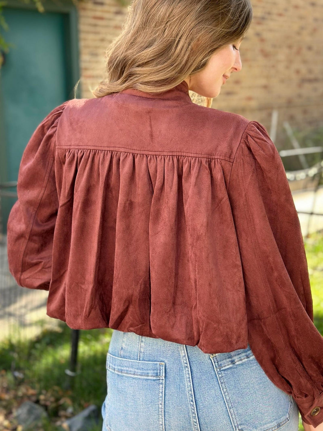 Mystree Gathered Blouson Jacket