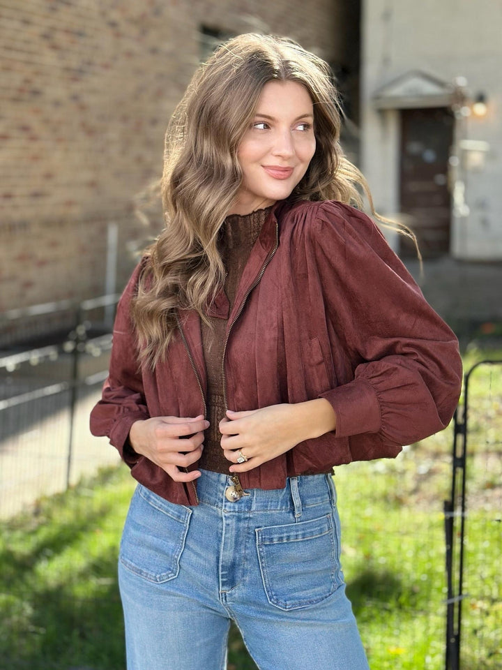 Mystree Gathered Blouson Jacket
