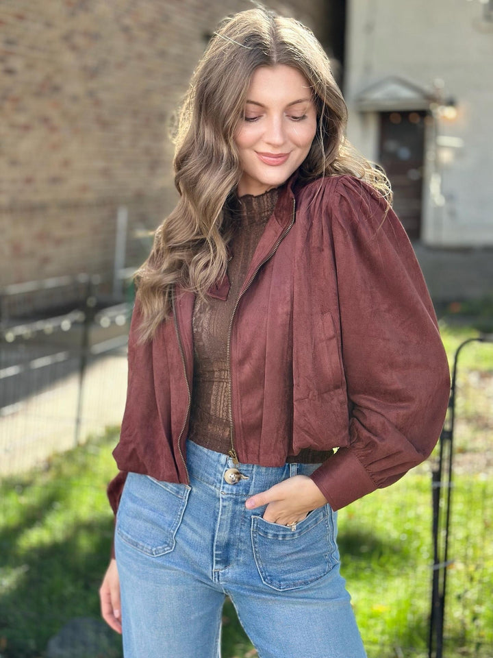 Mystree Gathered Blouson Jacket