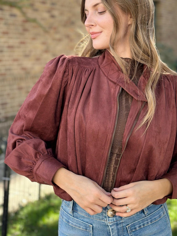 Mystree Gathered Blouson Jacket