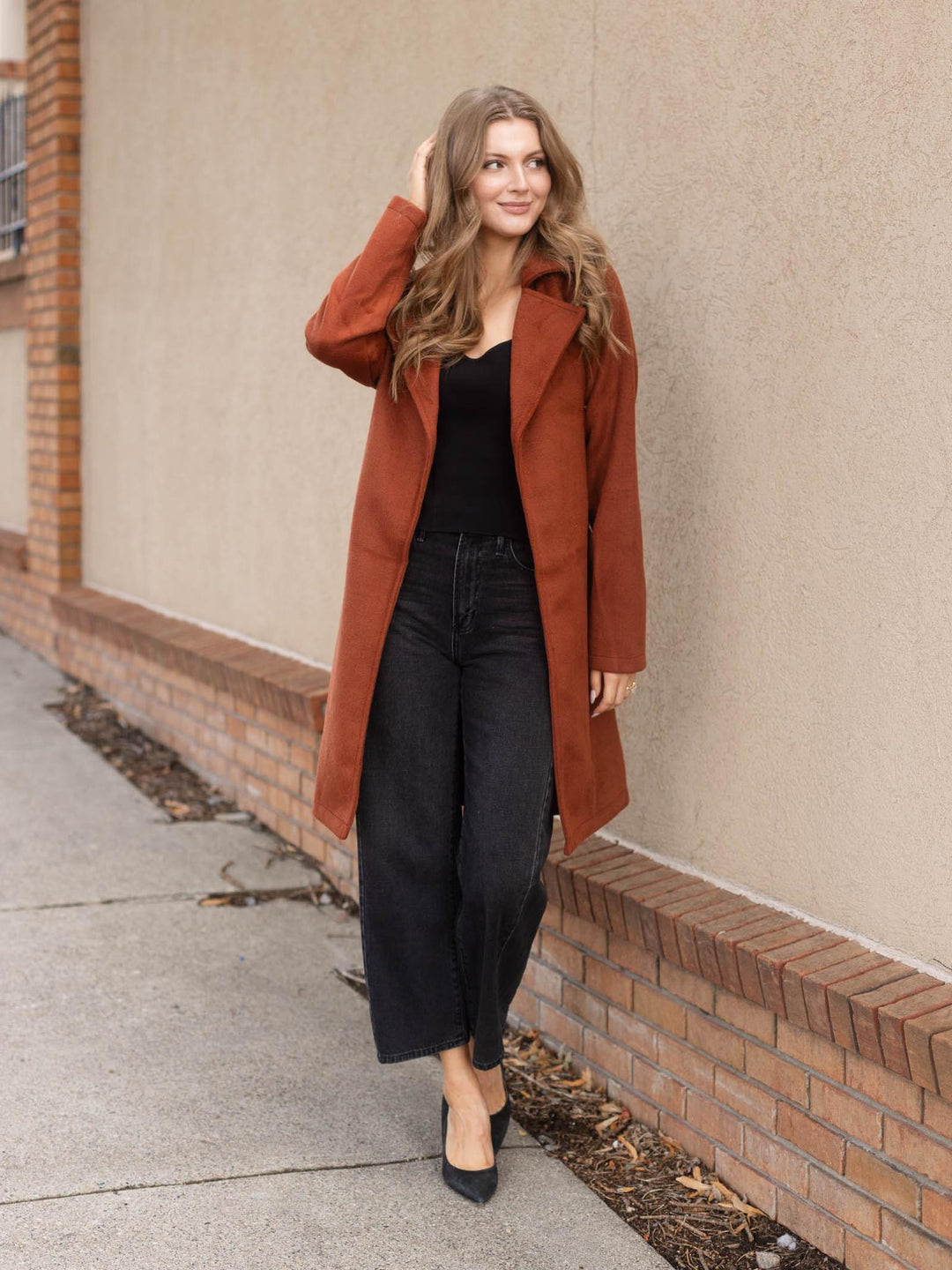 Mystree Lapel Collar Robe Coat
