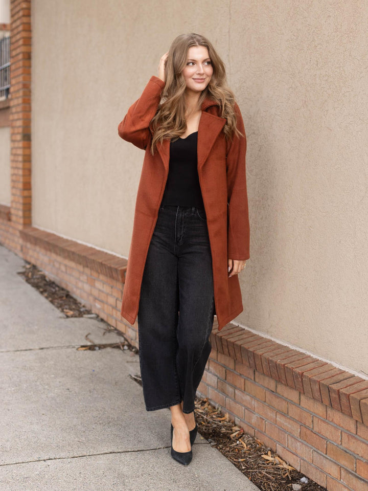 Mystree Lapel Collar Robe Coat