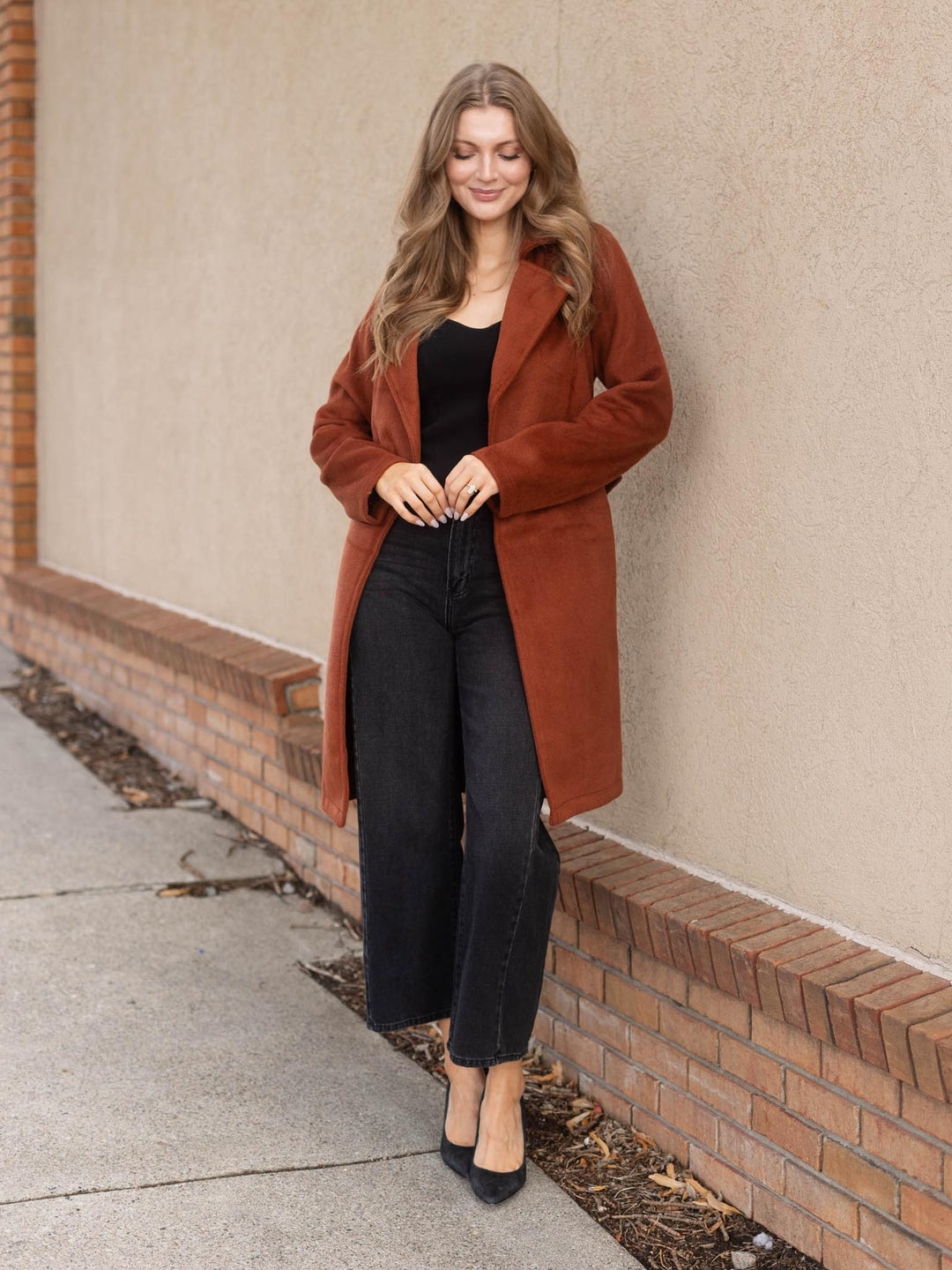Mystree Lapel Collar Robe Coat