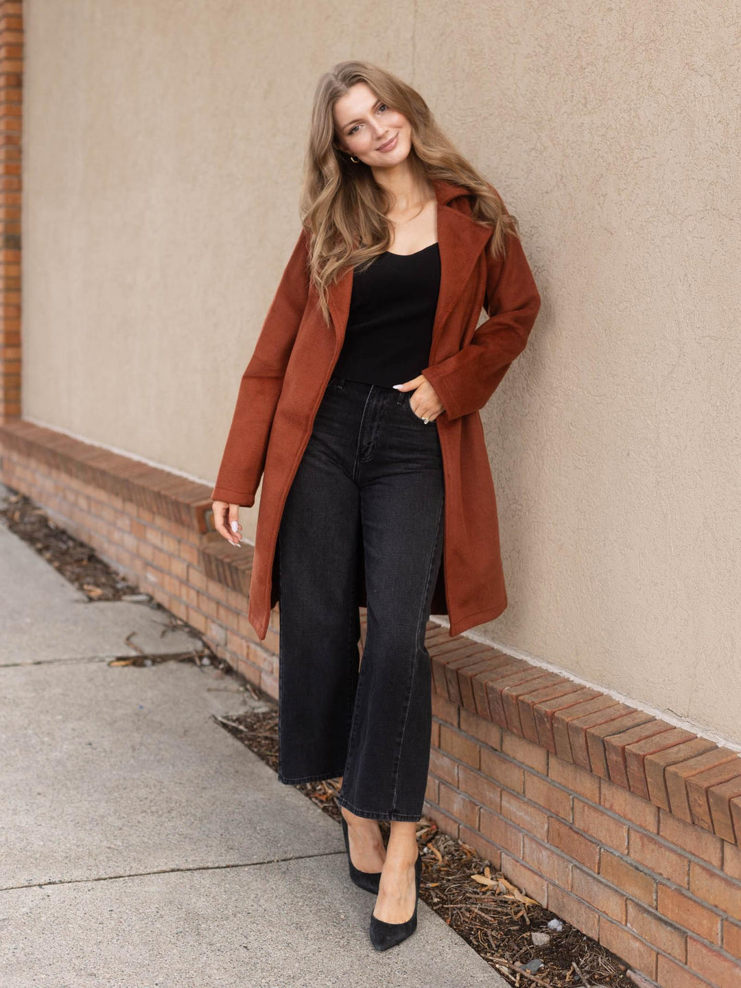 Mystree Lapel Collar Robe Coat
