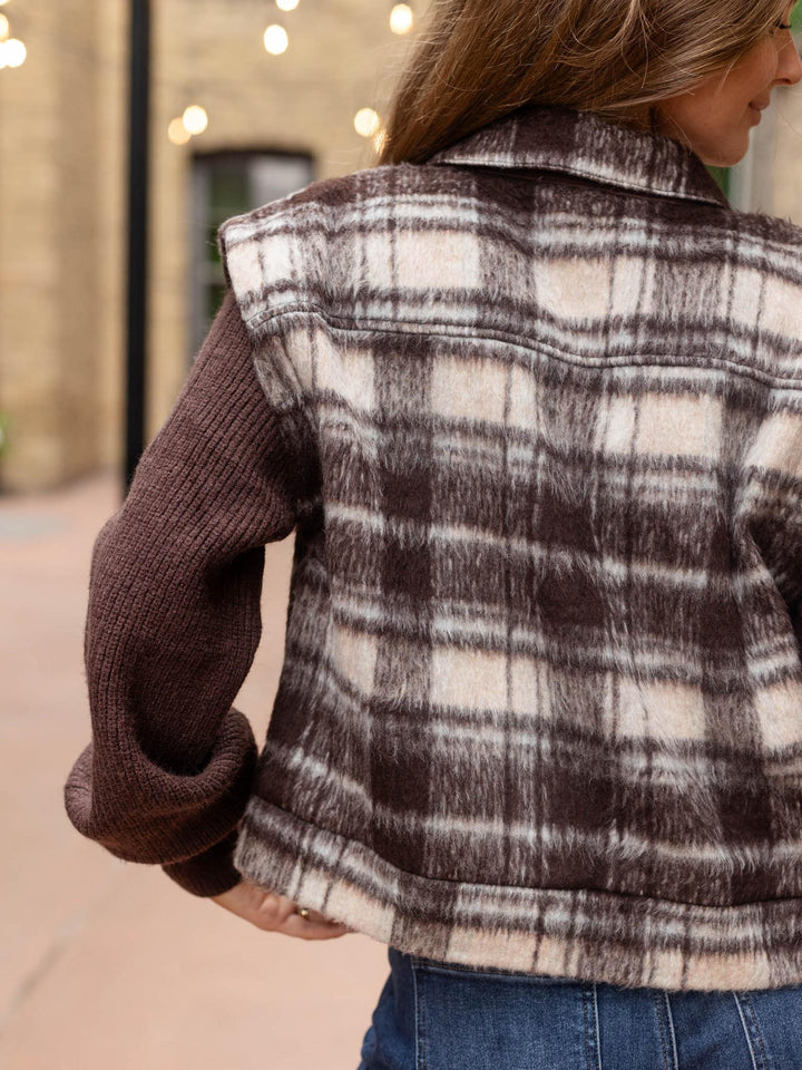 Mystree Mixed Media Sweater Jacket