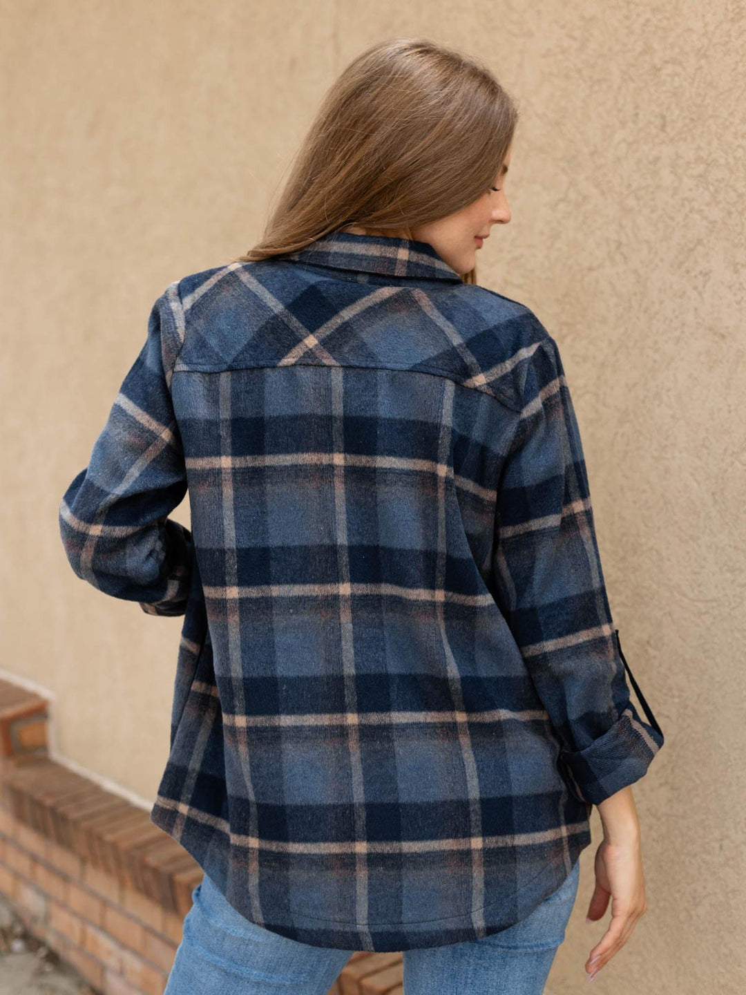 Mystree Perfect Plaid Shirt Jacket