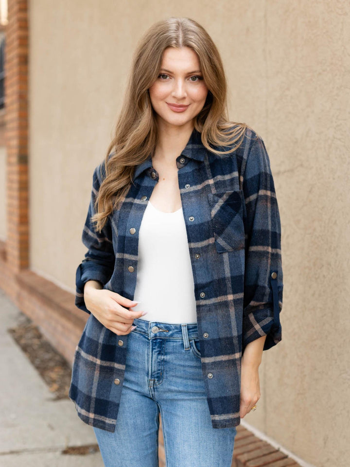 Mystree Perfect Plaid Shirt Jacket