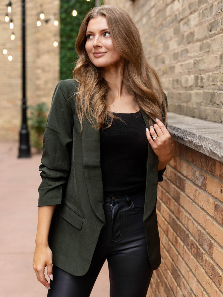 Mystree Solid Oversized Blazer