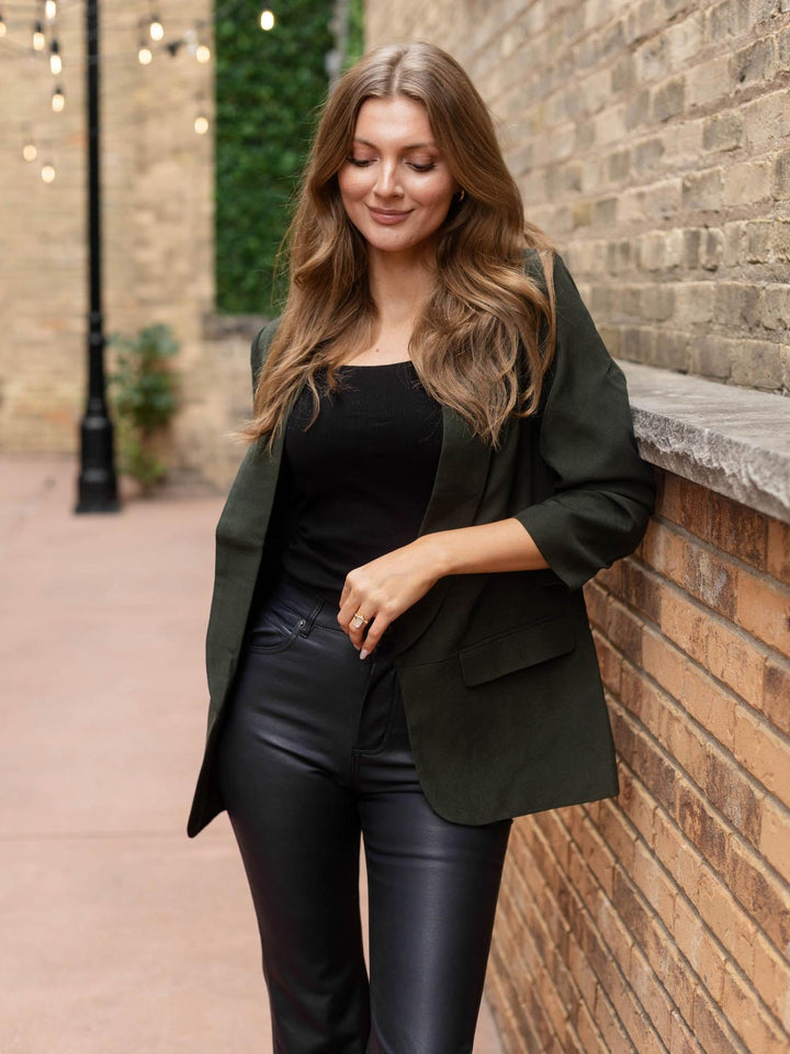 Mystree Solid Oversized Blazer