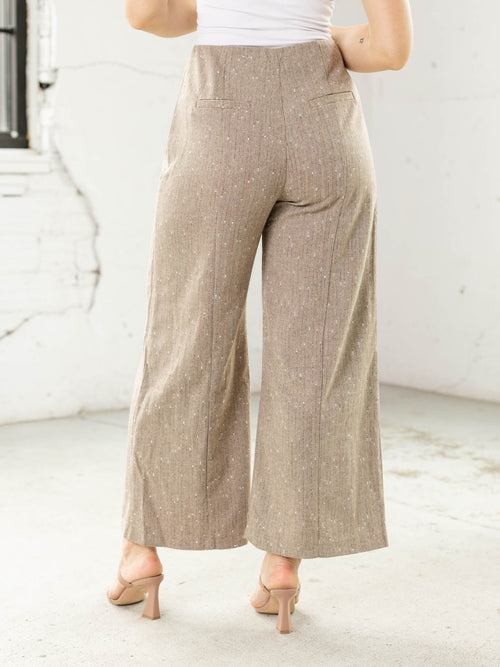 tan sparkle wide leg trouser