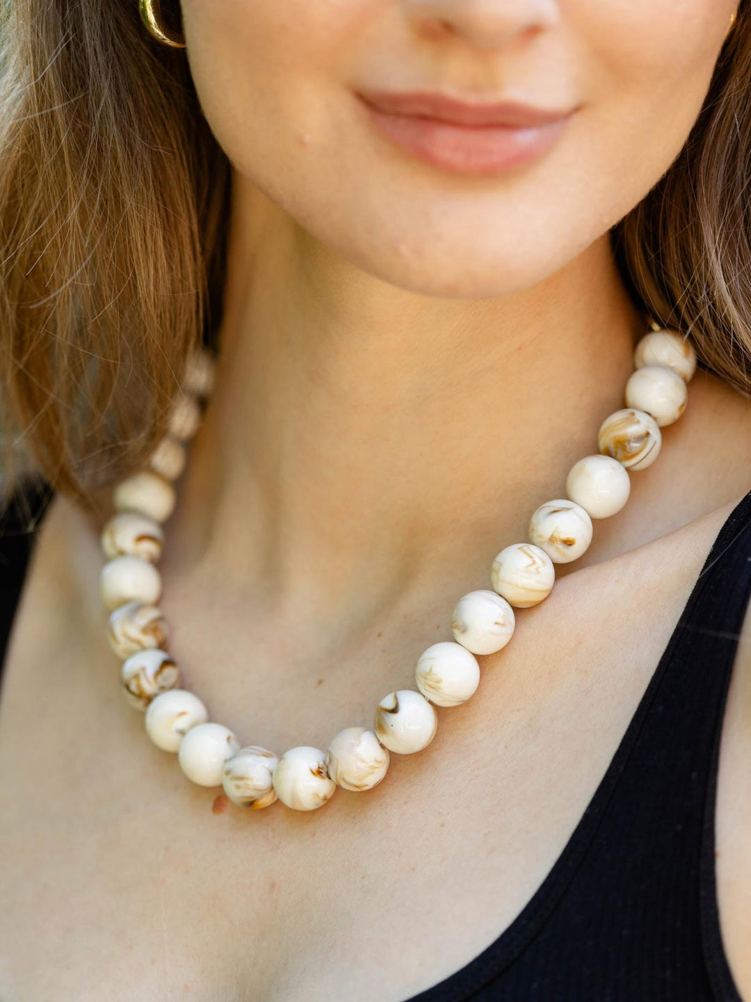 Natural 14mm Beaded Necklace