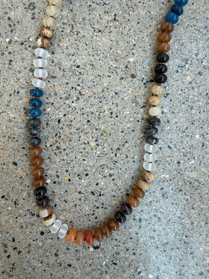 Natural Agate Beaded Necklace