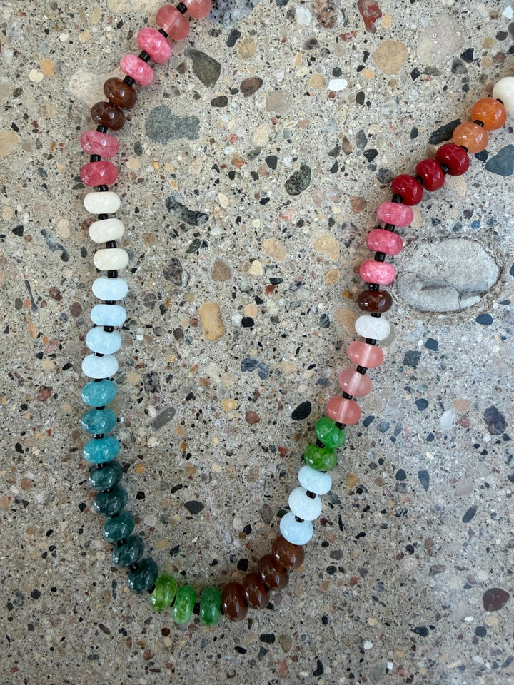 Natural Agate Beaded Necklace