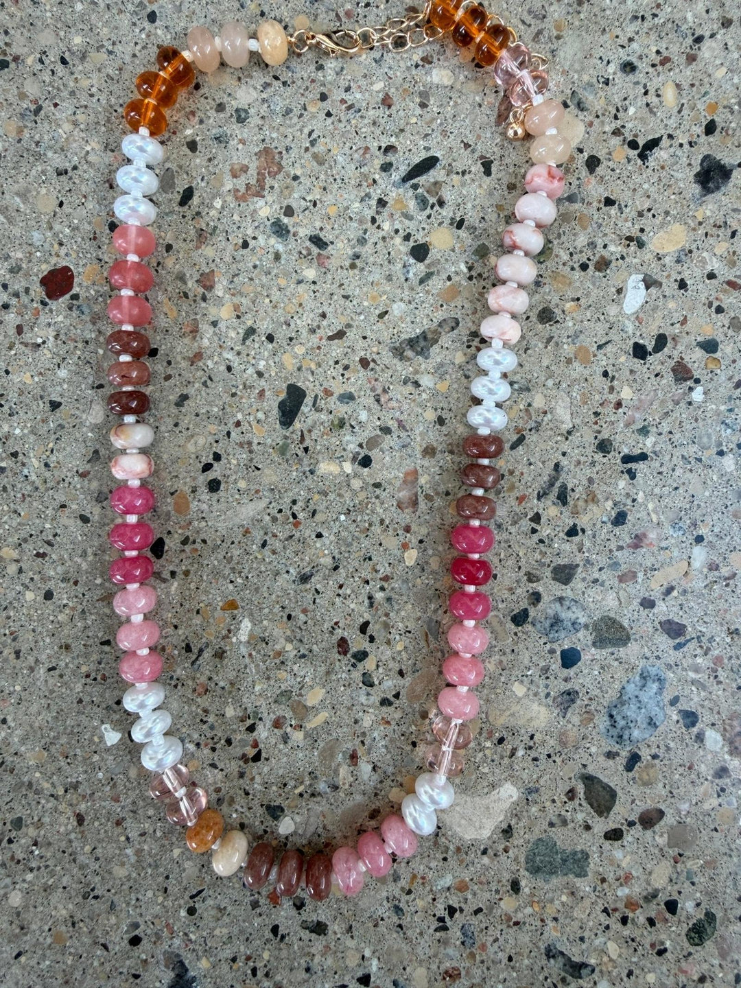 Natural Agate Beaded Necklace