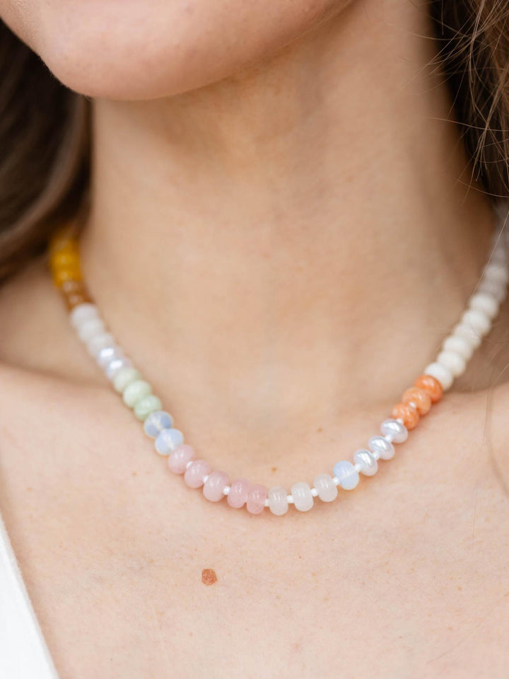 Natural Agate Beaded Necklace