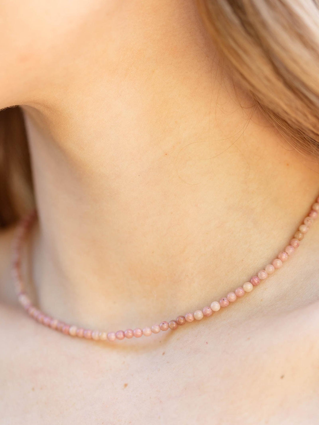 Natural Stone Bead Single Strand Necklace