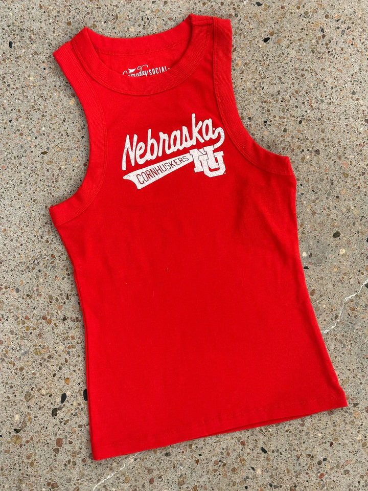 red nebraska tank top