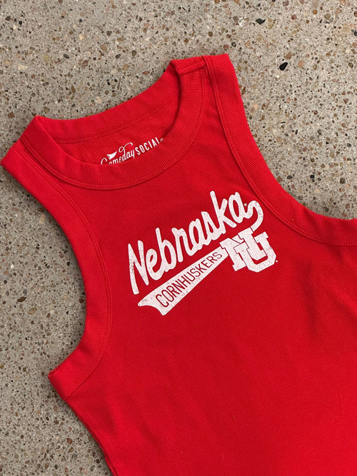red nebraska tank top