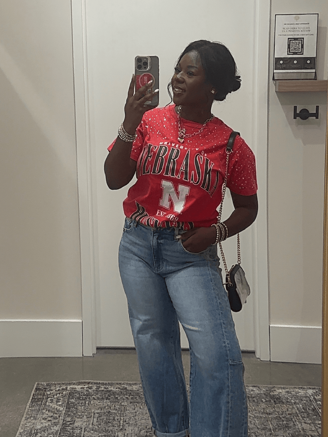 Nebraska Huskers All Over Rhinestone Tee