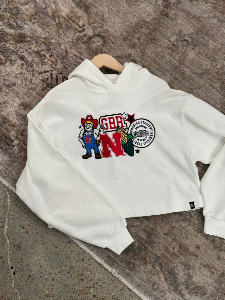 hooded nebraska patch sweatshirt