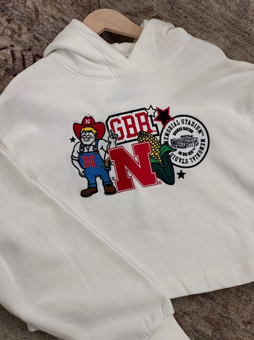 hooded nebraska patch sweatshirt