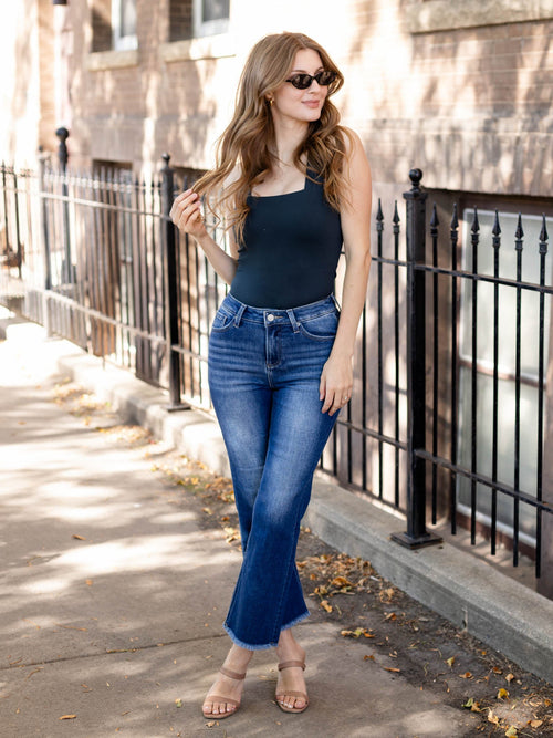 dark green square neck tank