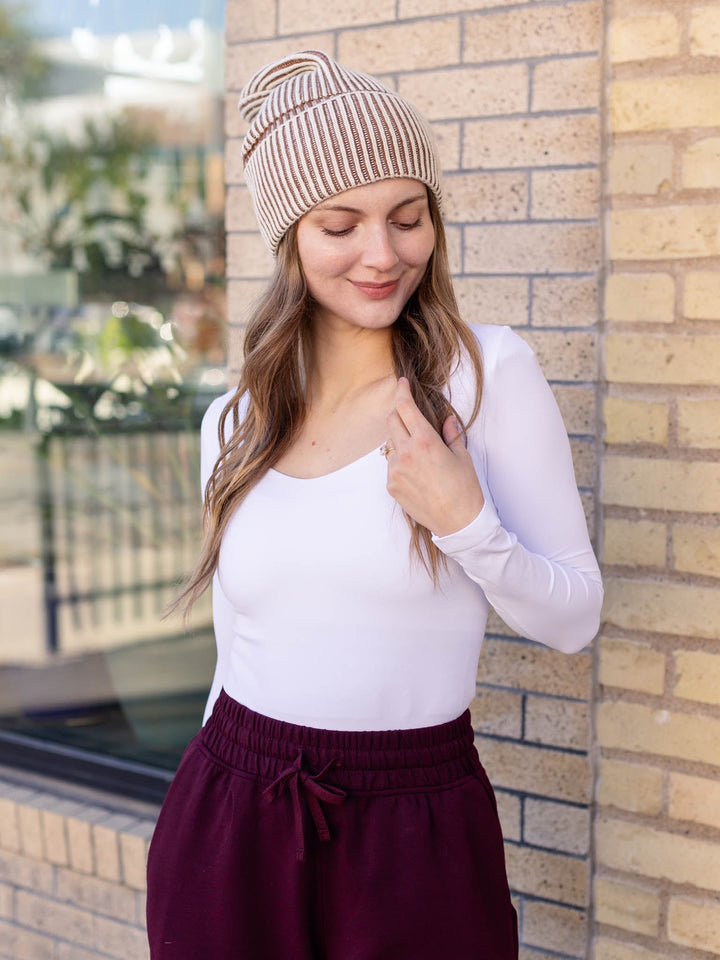 solid white fitted long sleeve