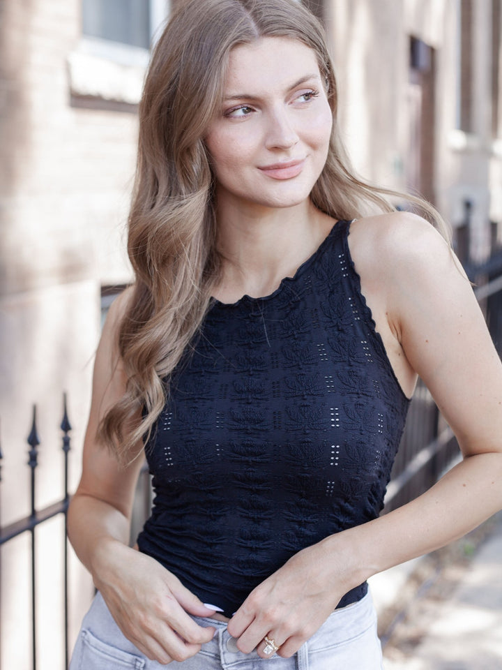 black tank top