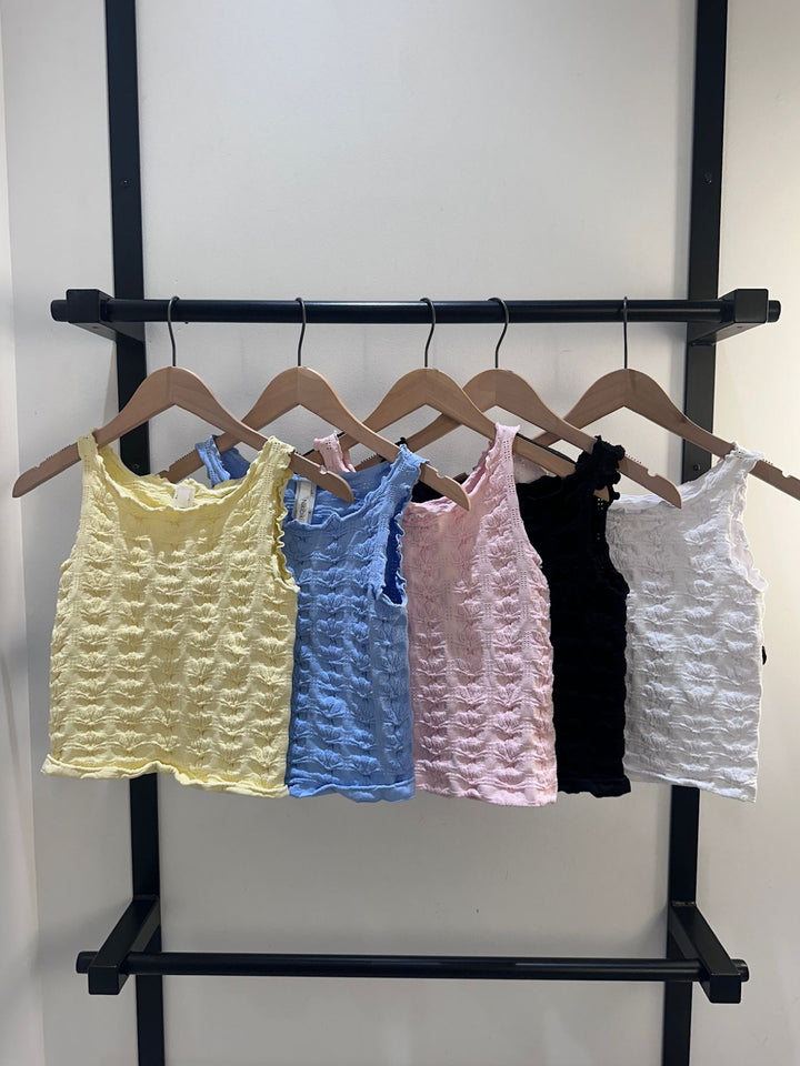 colored, textured tanks
