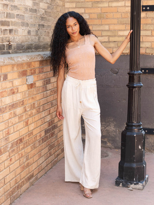 light mocha textured tank top