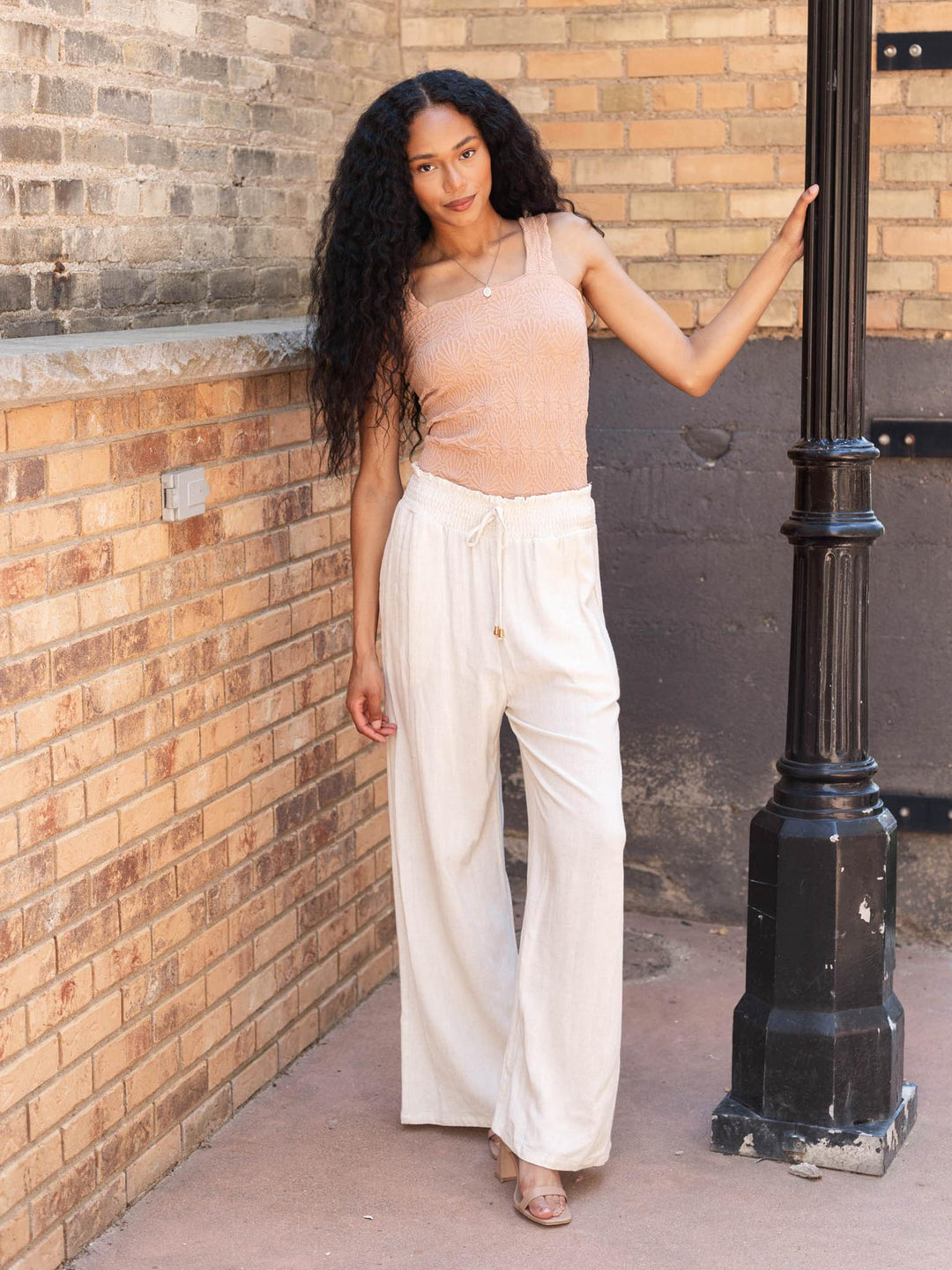 light mocha textured tank top
