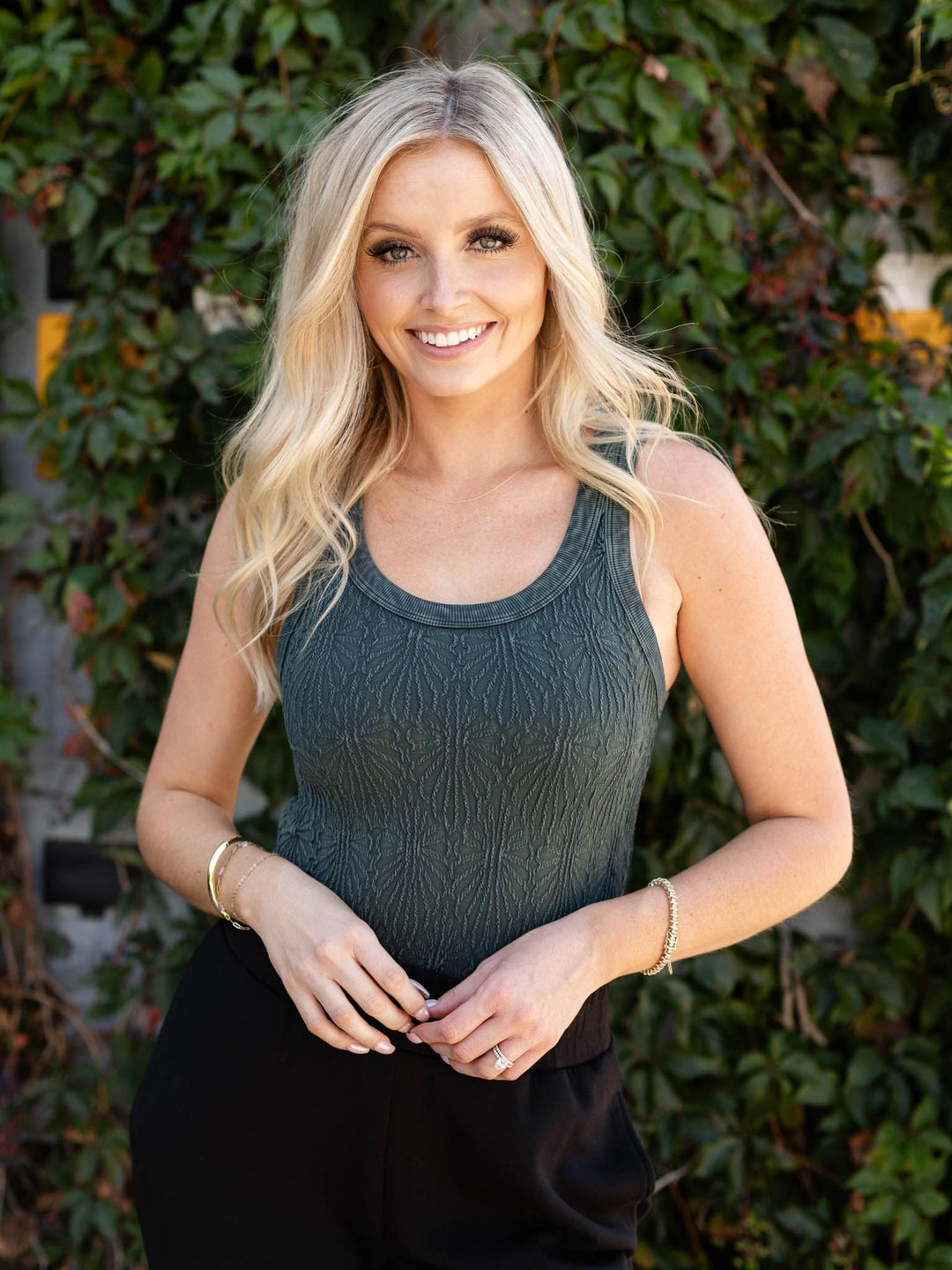jewel green textured tank