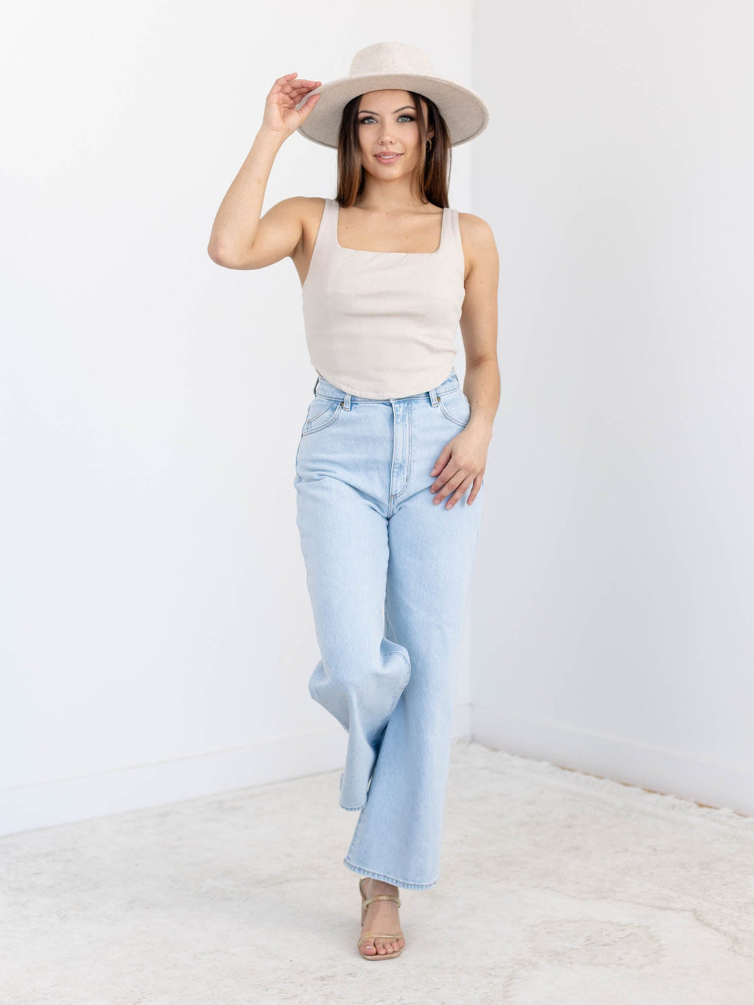 Oliver Knitted Denim Cropped TopKnit tops